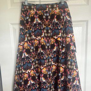 Anthropologie Eva Franco Whimsy Midi Skirt woodland animal print fox bunny